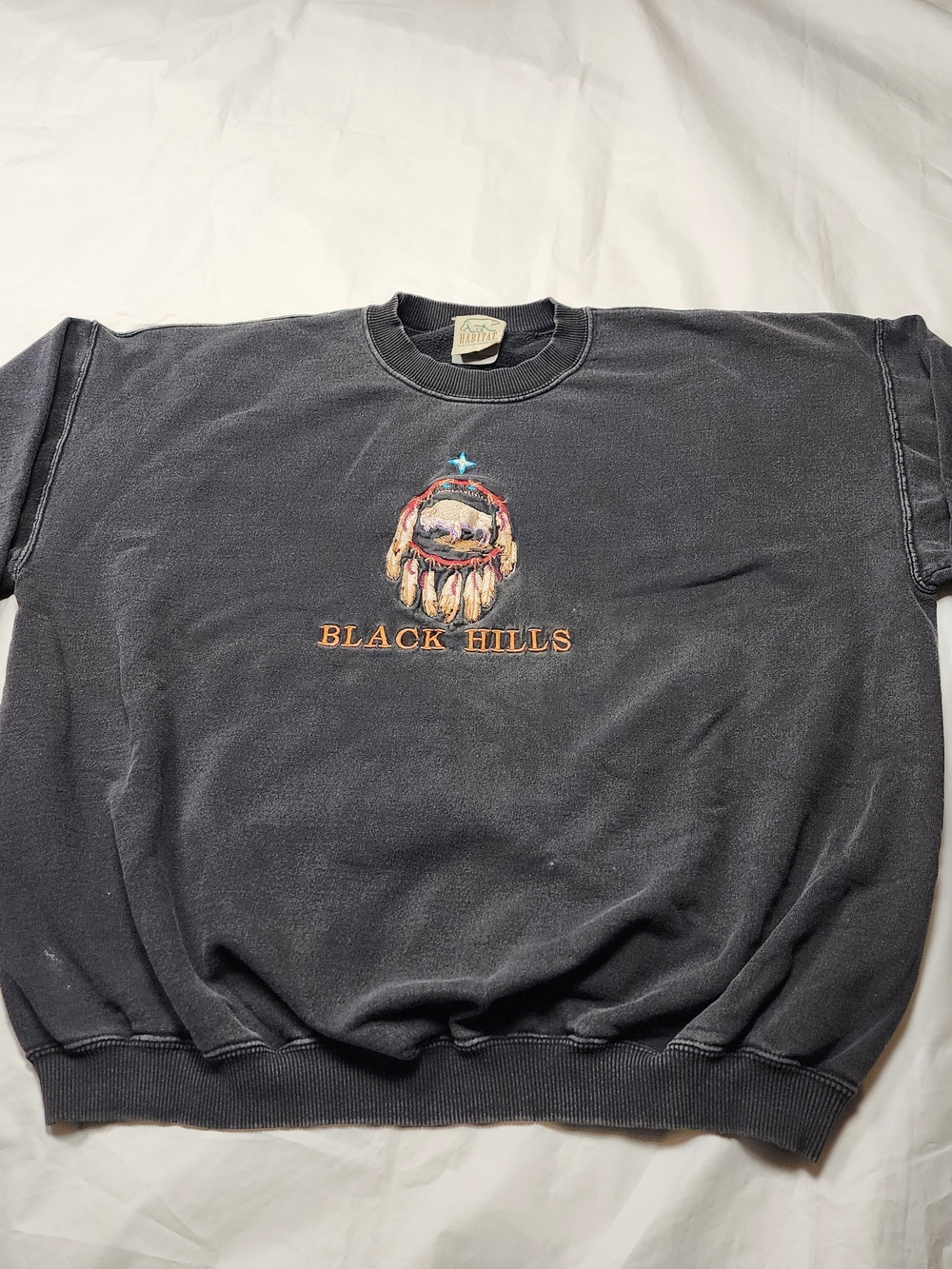 Habitat Black Embroidered Crewneck Sweatshirt with Multicolor Graphic